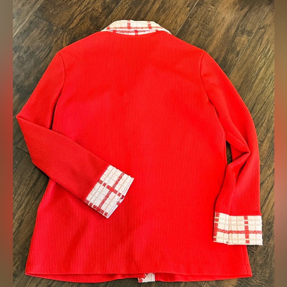 70’s Ribbed Poly Button Up Shirt - Picture 4 of 4